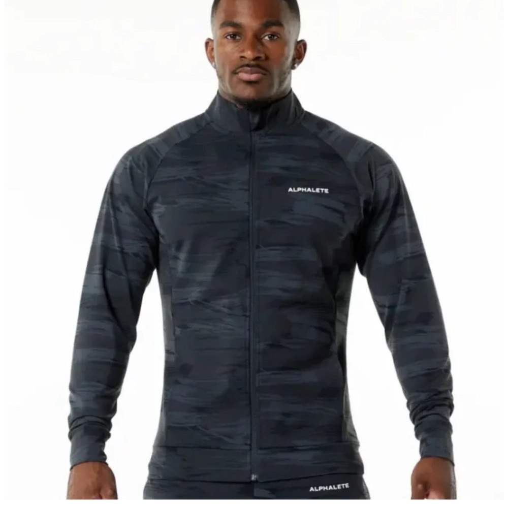 Alphalete Black Canvas Camo TRACE JACKET